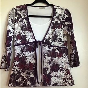 Purple and White Blouse